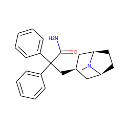 CN1[C@H]2CC[C@@H]1C[C@H](CC(C(N)=O)(c1ccccc1)c1ccccc1)C2 ZINC000103236621