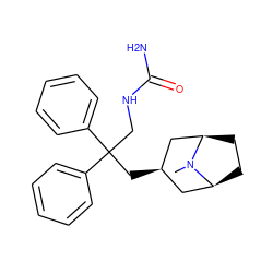 CN1[C@H]2CC[C@@H]1C[C@H](CC(CNC(N)=O)(c1ccccc1)c1ccccc1)C2 ZINC000103225833