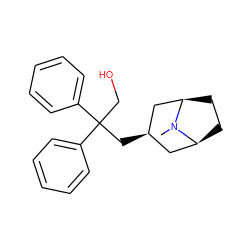 CN1[C@H]2CC[C@@H]1C[C@H](CC(CO)(c1ccccc1)c1ccccc1)C2 ZINC000103232170