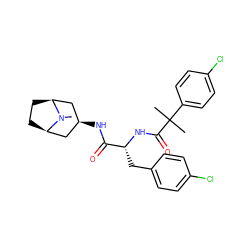 CN1[C@H]2CC[C@@H]1C[C@H](NC(=O)[C@@H](Cc1ccc(Cl)cc1)NC(=O)C(C)(C)c1ccc(Cl)cc1)C2 ZINC000101641429