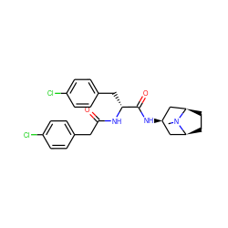 CN1[C@H]2CC[C@@H]1C[C@H](NC(=O)[C@@H](Cc1ccc(Cl)cc1)NC(=O)Cc1ccc(Cl)cc1)C2 ZINC000101641450