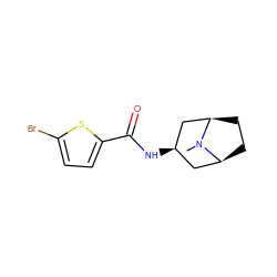 CN1[C@H]2CC[C@@H]1C[C@H](NC(=O)c1ccc(Br)s1)C2 ZINC000169354004