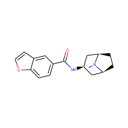 CN1[C@H]2CC[C@@H]1C[C@H](NC(=O)c1ccc3occc3c1)C2 ZINC000169354008