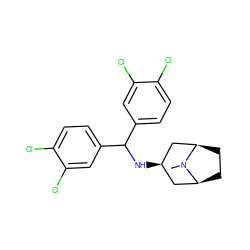 CN1[C@H]2CC[C@@H]1C[C@H](NC(c1ccc(Cl)c(Cl)c1)c1ccc(Cl)c(Cl)c1)C2 ZINC000101061055