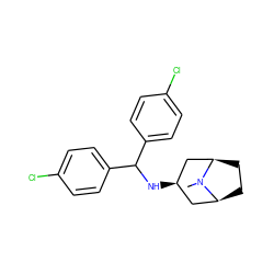 CN1[C@H]2CC[C@@H]1C[C@H](NC(c1ccc(Cl)cc1)c1ccc(Cl)cc1)C2 ZINC000101060952