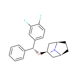 CN1[C@H]2CC[C@@H]1C[C@H](O[C@H](c1ccccc1)c1ccc(F)c(F)c1)C2 ZINC000100834220