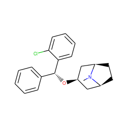 CN1[C@H]2CC[C@@H]1C[C@H](O[C@H](c1ccccc1)c1ccccc1Cl)C2 ZINC000100834377