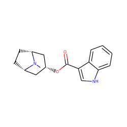 CN1[C@H]2CC[C@@H]1C[C@H](OC(=O)c1c[nH]c3ccccc13)C2 ZINC000100019233