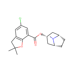 CN1[C@H]2CC[C@@H]1C[C@H](OC(=O)c1cc(Cl)cc3c1OC(C)(C)C3)C2 ZINC000103225860