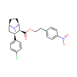 CN1[C@H]2CC[C@@H]1C[C@H](c1ccc(Cl)cc1)[C@@H]2C(=O)OCCc1ccc([N+](=O)[O-])cc1 ZINC000056727911