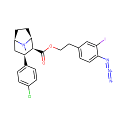 CN1[C@H]2CC[C@@H]1C[C@H](c1ccc(Cl)cc1)[C@@H]2C(=O)OCCc1ccc(N=[N+]=[N-])c(I)c1 ZINC000028094553