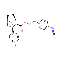 CN1[C@H]2CC[C@@H]1C[C@H](c1ccc(Cl)cc1)[C@@H]2C(=O)OCCc1ccc(N=C=S)cc1 ZINC000056727903