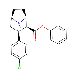 CN1[C@H]2CC[C@@H]1C[C@H](c1ccc(Cl)cc1)[C@@H]2C(=O)Oc1ccccc1 ZINC000036270925