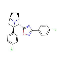 CN1[C@H]2CC[C@@H]1C[C@H](c1ccc(Cl)cc1)[C@H]2c1nc(-c2ccc(Cl)cc2)no1 ZINC000056727868