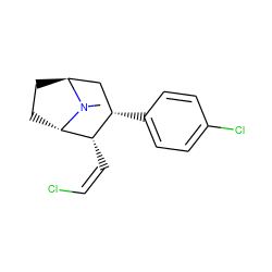 CN1[C@H]2CC[C@H]1[C@@H](/C=C\Cl)[C@@H](c1ccc(Cl)cc1)C2 ZINC000169342320