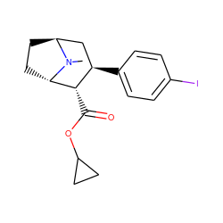 CN1[C@H]2CC[C@H]1[C@@H](C(=O)OC1CC1)[C@H](c1ccc(I)cc1)C2 ZINC000253794767