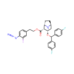 CN1[C@H]2CC[C@H]1[C@@H](C(=O)OCCc1ccc(N=[N+]=[N-])c(I)c1)[C@@H](OC(c1ccc(F)cc1)c1ccc(F)cc1)C2 ZINC000253994848