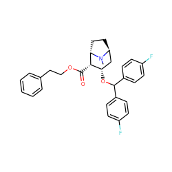 CN1[C@H]2CC[C@H]1[C@@H](C(=O)OCCc1ccccc1)[C@@H](OC(c1ccc(F)cc1)c1ccc(F)cc1)C2 ZINC000261153354