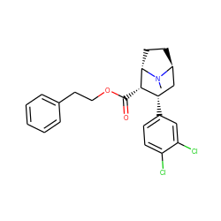 CN1[C@H]2CC[C@H]1[C@@H](C(=O)OCCc1ccccc1)[C@@H](c1ccc(Cl)c(Cl)c1)C2 ZINC000261117087