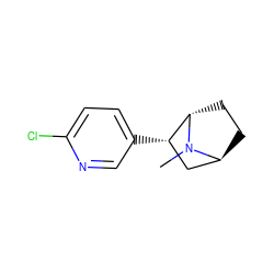 CN1[C@H]2CC[C@H]1[C@@H](c1ccc(Cl)nc1)C2 ZINC000253691739