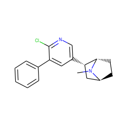 CN1[C@H]2CC[C@H]1[C@@H](c1cnc(Cl)c(-c3ccccc3)c1)C2 ZINC000253638273