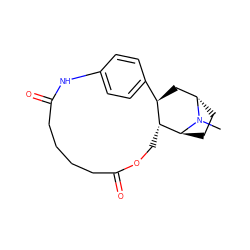 CN1[C@H]2CC[C@H]1[C@@H]1COC(=O)CCCCC(=O)Nc3ccc(cc3)[C@H]1C2 ZINC000253638923