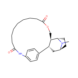 CN1[C@H]2CC[C@H]1[C@@H]1COC(=O)CCCCCCCC(=O)Nc3ccc(cc3)[C@H]1C2 ZINC000253679881