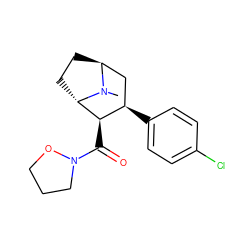 CN1[C@H]2CC[C@H]1[C@H](C(=O)N1CCCO1)[C@H](c1ccc(Cl)cc1)C2 ZINC000253640379