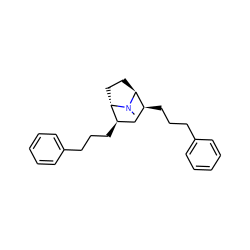 CN1[C@H]2CC[C@H]1[C@H](CCCc1ccccc1)C[C@@H]2CCCc1ccccc1 ZINC000101051071