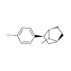 CN1[C@H]2CC[C@H]1[C@H](c1ccc(Cl)cc1)C2 ZINC000253644124