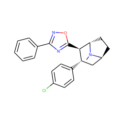 CN1[C@H]2CC[C@H]1[C@H](c1nc(-c3ccccc3)no1)[C@@H](c1ccc(Cl)cc1)C2 ZINC000100751742