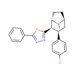 CN1[C@H]2CC[C@H]1[C@H](c1nnc(-c3ccccc3)o1)[C@H](c1ccc(Cl)cc1)C2 ZINC000253635113