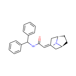 CN1[C@H]2CC[C@H]1CC(=CC(=O)NC(c1ccccc1)c1ccccc1)C2 ZINC000100897430