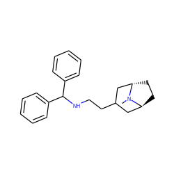 CN1[C@H]2CC[C@H]1CC(CCNC(c1ccccc1)c1ccccc1)C2 ZINC000100897275