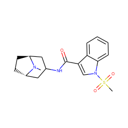 CN1[C@H]2CC[C@H]1CC(NC(=O)c1cn(S(C)(=O)=O)c3ccccc13)C2 ZINC001772629458