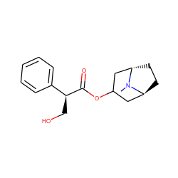 CN1[C@H]2CC[C@H]1CC(OC(=O)[C@@H](CO)c1ccccc1)C2 ZINC000100016638