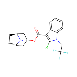 CN1[C@H]2CC[C@H]1CC(OC(=O)c1c(Cl)n(CC(F)(F)F)c3ccccc13)C2 ZINC001772654812