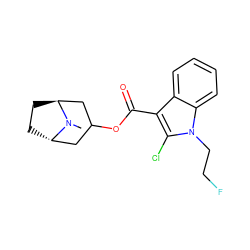 CN1[C@H]2CC[C@H]1CC(OC(=O)c1c(Cl)n(CCF)c3ccccc13)C2 ZINC001772604595