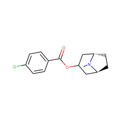 CN1[C@H]2CC[C@H]1CC(OC(=O)c1ccc(Cl)cc1)C2 ZINC000100537405