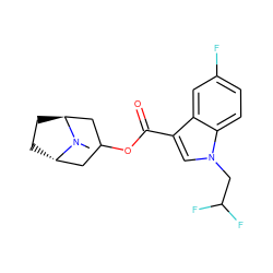 CN1[C@H]2CC[C@H]1CC(OC(=O)c1cn(CC(F)F)c3ccc(F)cc13)C2 ZINC001772633779