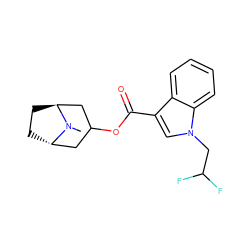 CN1[C@H]2CC[C@H]1CC(OC(=O)c1cn(CC(F)F)c3ccccc13)C2 ZINC001772635955