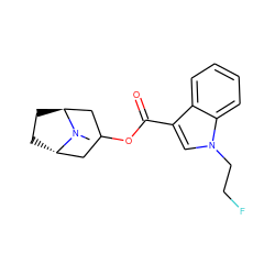 CN1[C@H]2CC[C@H]1CC(OC(=O)c1cn(CCF)c3ccccc13)C2 ZINC001772599415