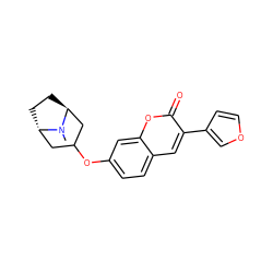 CN1[C@H]2CC[C@H]1CC(Oc1ccc3cc(-c4ccoc4)c(=O)oc3c1)C2 ZINC000653687633