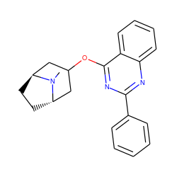 CN1[C@H]2CC[C@H]1CC(Oc1nc(-c3ccccc3)nc3ccccc13)C2 ZINC000100820501