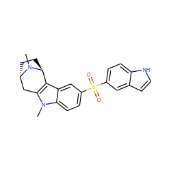 CN1[C@H]2CC[C@H]1c1c(n(C)c3ccc(S(=O)(=O)c4ccc5[nH]ccc5c4)cc13)C2 ZINC000100633042