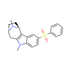 CN1[C@H]2CC[C@H]1c1c(n(C)c3ccc(S(=O)(=O)c4ccccc4)cc13)C2 ZINC000100632645