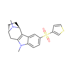 CN1[C@H]2CC[C@H]1c1c(n(C)c3ccc(S(=O)(=O)c4ccsc4)cc13)C2 ZINC000100632658