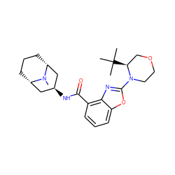 CN1[C@H]2CCC[C@@H]1C[C@@H](NC(=O)c1cccc3oc(N4CCOC[C@@H]4C(C)(C)C)nc13)C2 ZINC000103266254