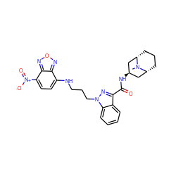 CN1[C@H]2CCC[C@@H]1C[C@@H](NC(=O)c1nn(CCCNc3ccc([N+](=O)[O-])c4nonc34)c3ccccc13)C2 ZINC000103224217