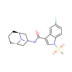 CN1[C@H]2CCC[C@H]1CC(NC(=O)c1cn(S(C)(=O)=O)c3ccc(F)cc13)C2 ZINC001772611440